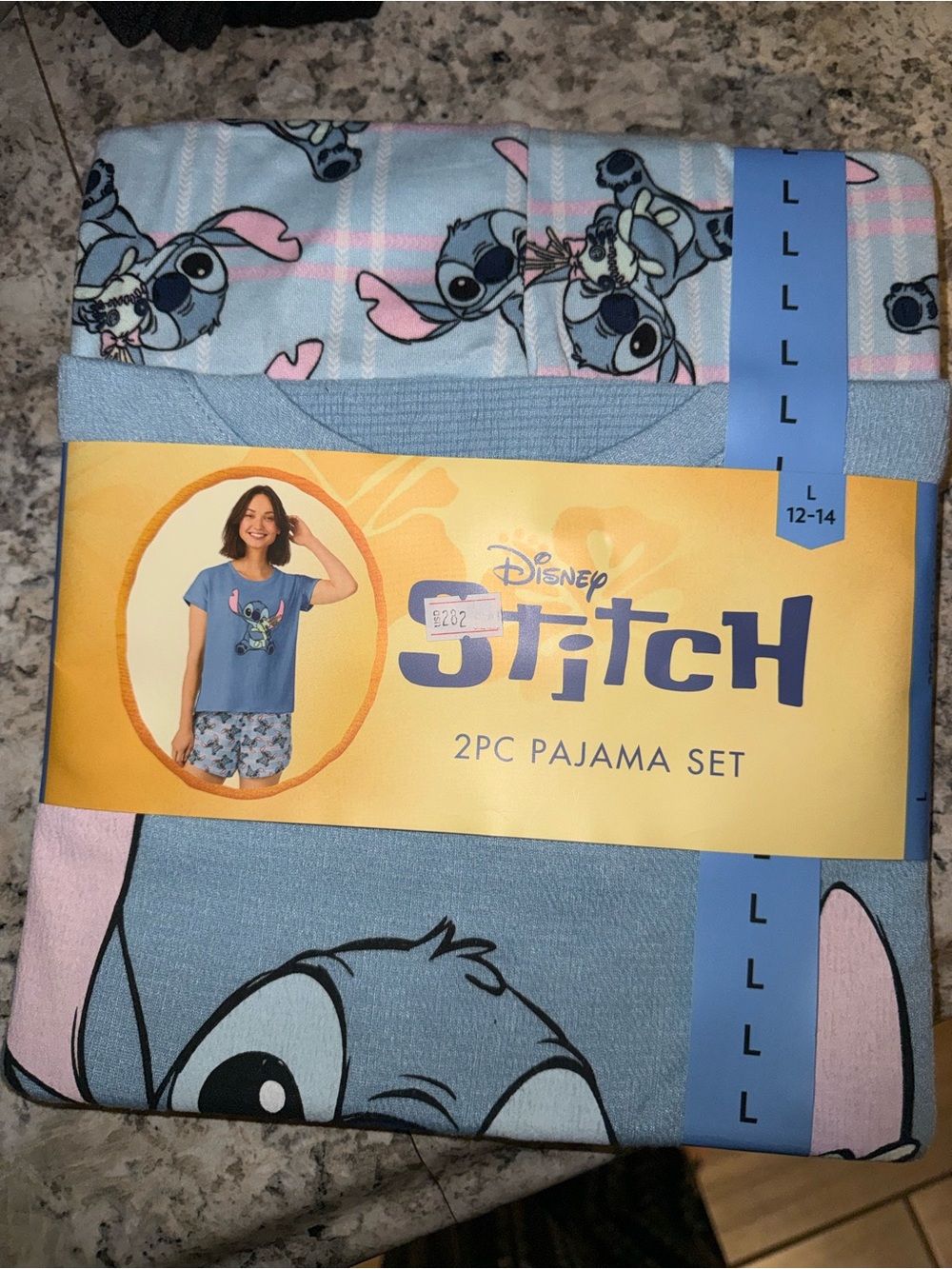 Disney Women's Stitch 2-Piece Pajama Set - Light Blue & Pink